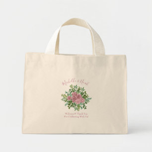 Bolsa Tote Mini Rosa do Pastel Vintage de Casamento Rosa