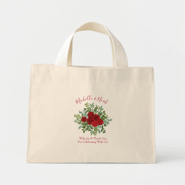 Bolsa Tote Mini Rosa vermelha Wedding (Frente)