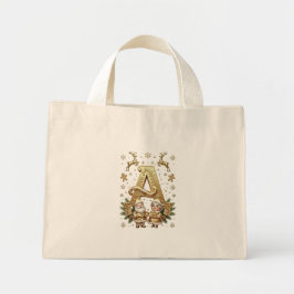 Bolsa Tote Mini Royal Gold Letter A Luxury Tiny Tote Bag