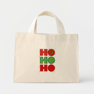 Bolsa Tote Mini Saca de Natal HO HO HO Miniatura