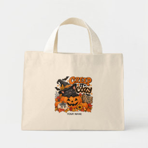 Bolsa Tote Mini Saca Personalizada Creep It Cozy Gato Preto Hallow