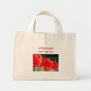 Bolsa Tote Mini Sacas de caça ao ovo de Páscoa da Princesa Tulipas