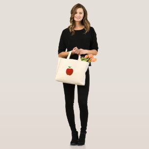 Bolsa Tote Mini Saco de Compras Maçã Vermelha