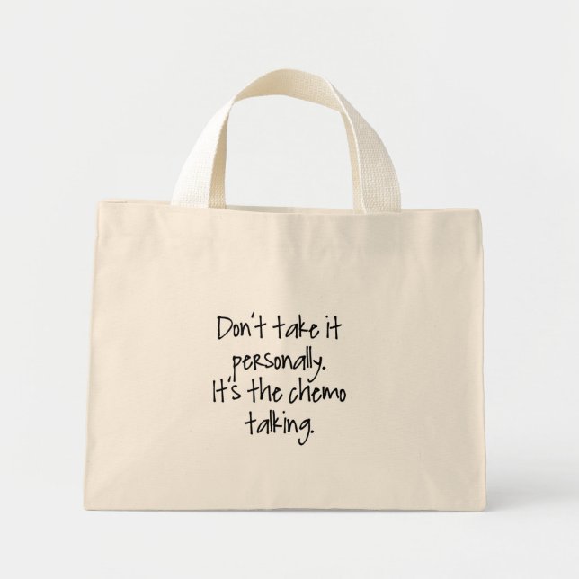 Bolsa Tote Mini Saco de conversa de quimio (Frente)