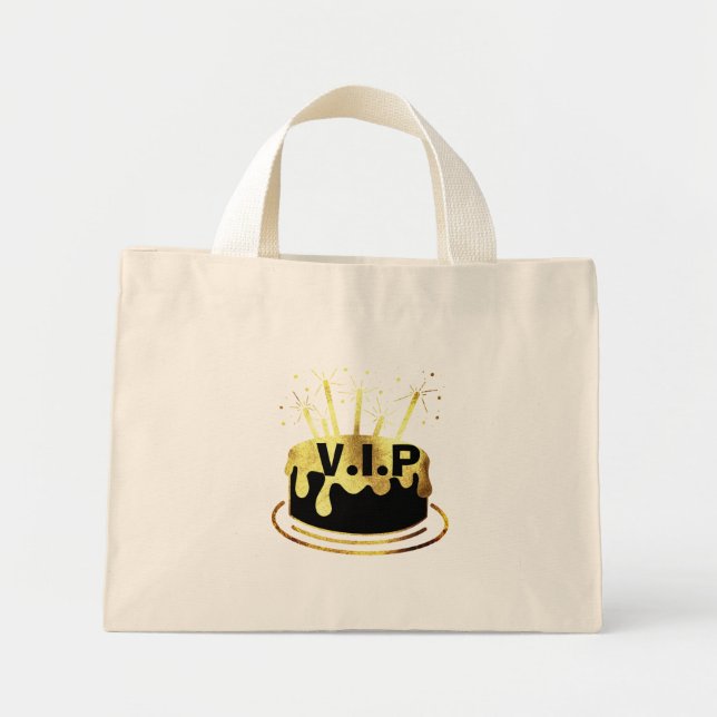 Bolsa Tote Mini Saco de Favor de Presente de Aniversário VIP Moder (Frente)