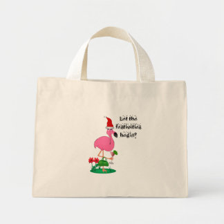 Bolsa Tote Mini Saco de Flamingo de Natal