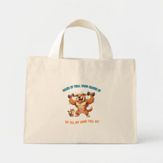Bolsa Tote Mini Saco de ginásio engraçado 'Faça de Conta Até Conse