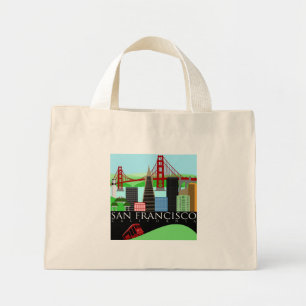 Bolsa Tote Mini Saco de Ilustração do Skyline de São Francisco