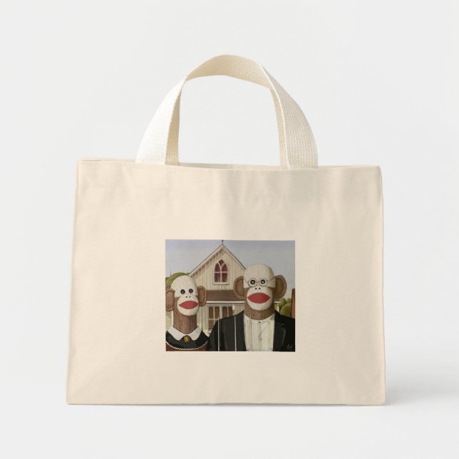 Bolsa Tote Mini Saco de Macacos-Meia-Gótico Americano (Frente)