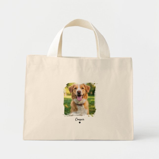 Bolsa Tote Mini Saco de Mão com Foto Personalizada de Cachorro - A (Frente)
