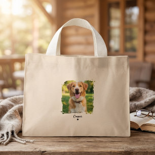 Bolsa Tote Mini Saco de Mão com Foto Personalizada de Cachorro - A