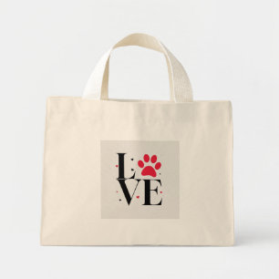 Bolsa Tote Mini Saco de mão com impressão de pata de amor – Acessó