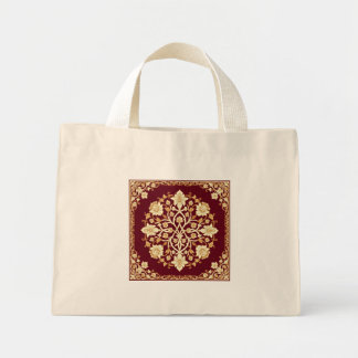 Bolsa Tote Mini Saco de mão floral arabesco crimson