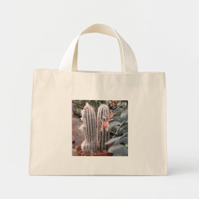 Bolsa Tote Mini Saco de Presente de Cacto (Frente)