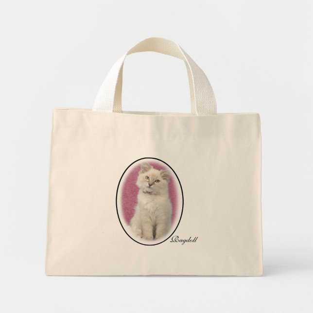 Bolsa Tote Mini Saco de Ragdoll (Frente)