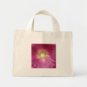 Bolsa Tote Mini Saco de Toia da Flor Hollyhock Roxo