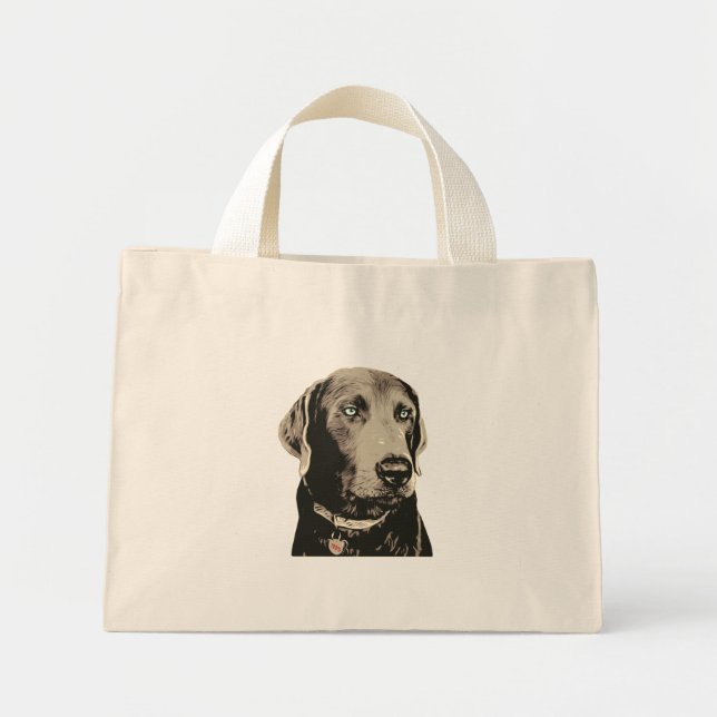 Bolsa Tote Mini Saco de Tota de Algodão do Labrador 100% (Frente)