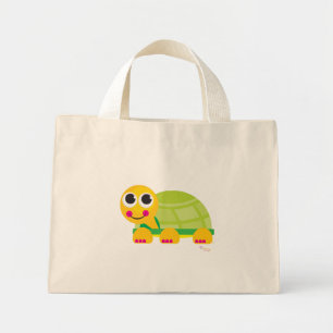 Bolsa Tote Mini Saco de Tote Floral de Tartaruga Feliz - Personali