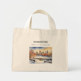 Bolsa Tote Mini Saco Tote Cena de Neve Personalizada do Central Pa