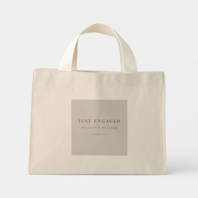 Bolsa Tote Mini Saco Tote Minimal Just Engaged | Cinza Dove (Verso)