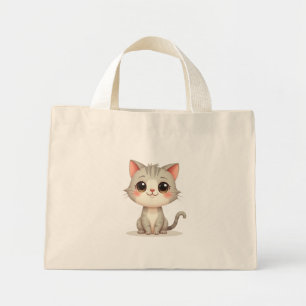 Bolsa Tote Mini Sacos de Tote (um gato fofo)