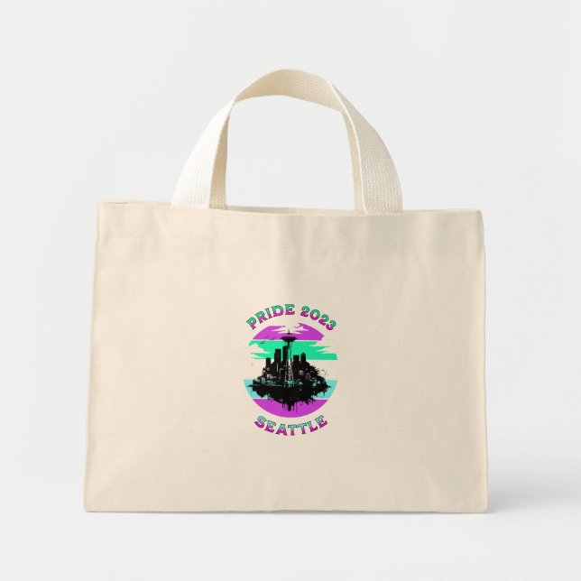 Bolsa Tote Mini Seattle Skyline Stroke (Frente)
