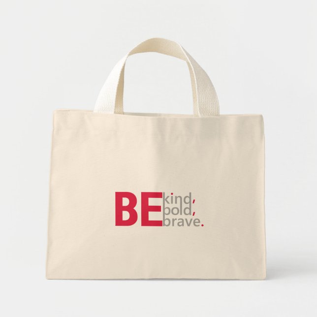 Bolsa Tote Mini Seja gentil com a barra de ferramentas (Frente)