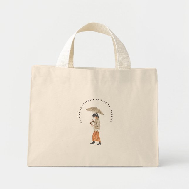 Bolsa Tote Mini Seja gentil consigo mesmo (Frente)