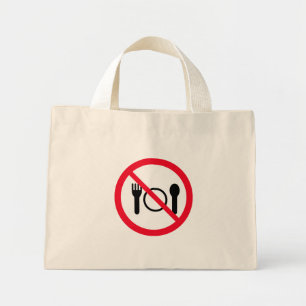 Bolsa Tote Mini Sem sinal de círculo vermelho comendo   Saco de To