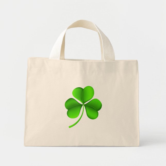 Bolsa Tote Mini Shamrock Verde no Tcnt Branco (Frente)