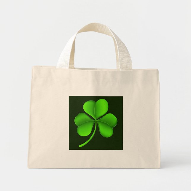Bolsa Tote Mini Shamrock Verde no Tcnt Verde Escuro (Frente)
