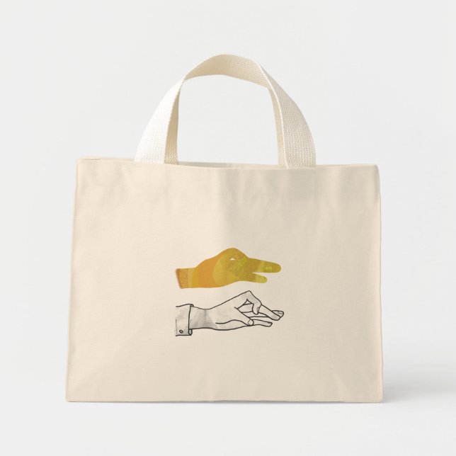 Bolsa Tote Mini Silhute Mão Amarelo (Frente)