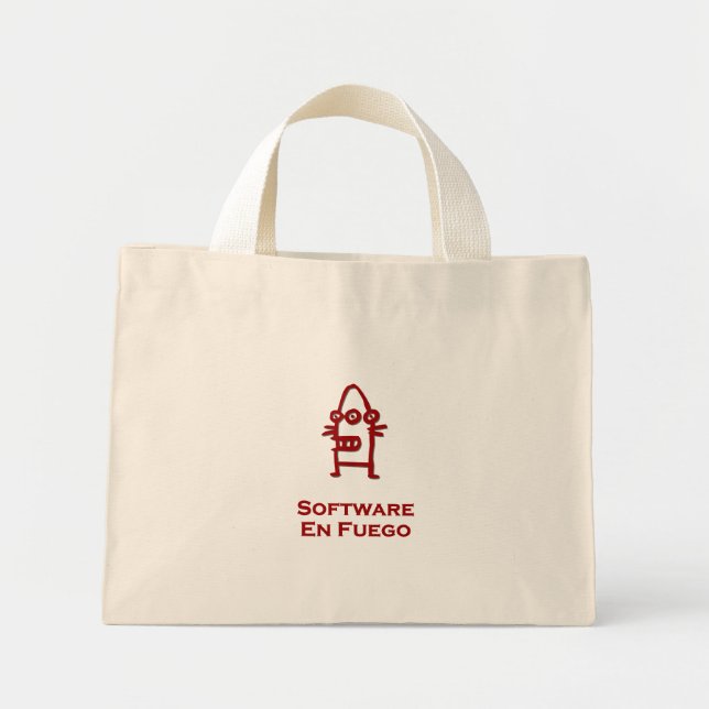 Bolsa Tote Mini Software En Fuego De Três Olhos Bot (Frente)