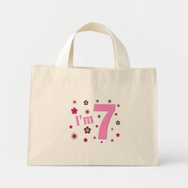 Bolsa Tote Mini Sou 7 Flores Rosa e Marrom (Frente)