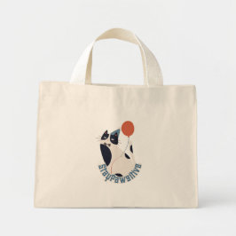 Bolsa Tote Mini Stay Pawsitive Tuxedo Cat Birthday Party Tiny Tote