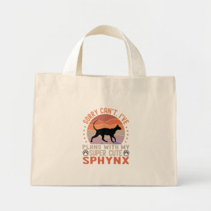 Bolsa Tote Mini Tenho planos com meu gato Sphynx