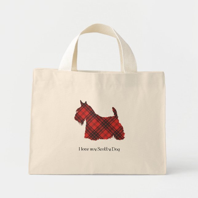Bolsa Tote Mini Terrier Escocês Maxwell Tartan (Frente)