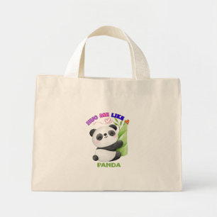 Bolsa Tote Mini 🐼 Tote Bag - Abraçar-me como um Panda
