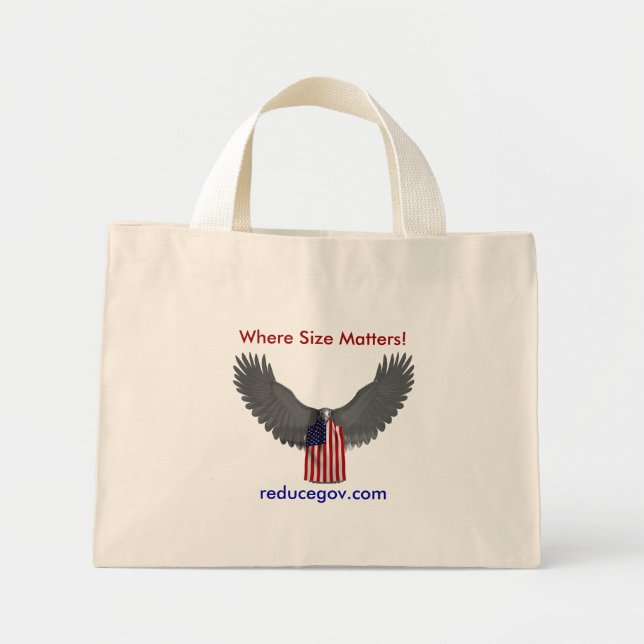 Bolsa Tote Mini Tote Bag em branco, Onde Tamanho Importa! (Frente)