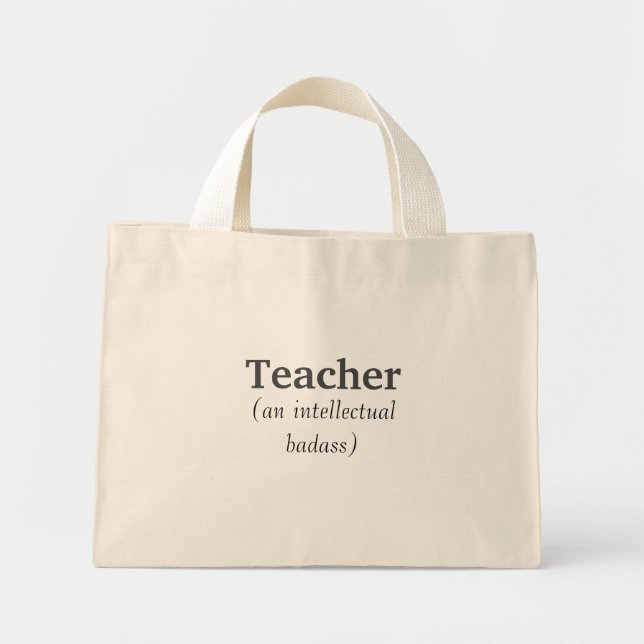 Bolsa Tote Mini Trecho Inspiracional do Professor e Crás Intelectu (Frente)