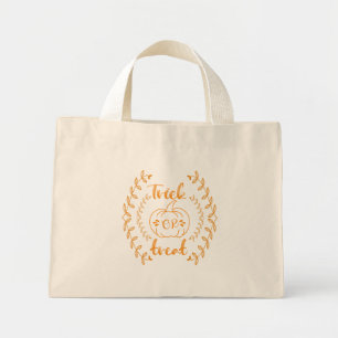 Bolsa Tote Mini Trick or treat em moldura de plantas 