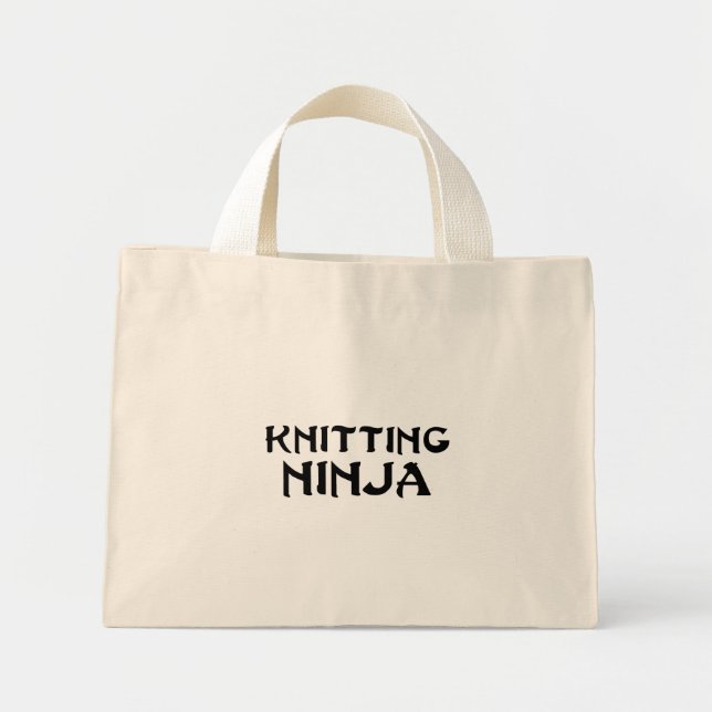 Bolsa Tote Mini tricotando Ninja (Frente)