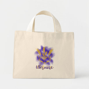 Bolsa Tote Mini tridente ucraniano feito de espiga de trigo