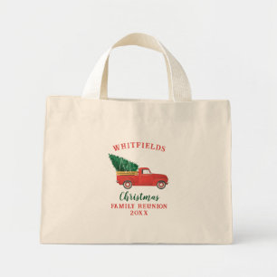 Bolsa Tote Mini Truque Vermelho de Natal Personalizado de Reunião