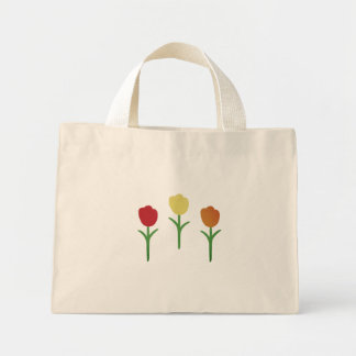 Bolsa Tote Mini Tulipas Vintage Estampadas à Mão