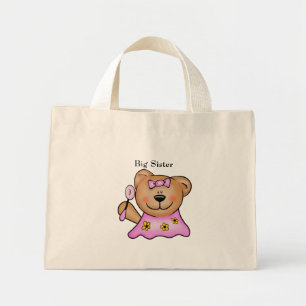 Bolsa Tote Mini Urso de Teddy, Grande Irmã Bonita, de Rosa