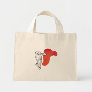 Bolsa Tote Mini Vermelho Camelo Silhueta Mão