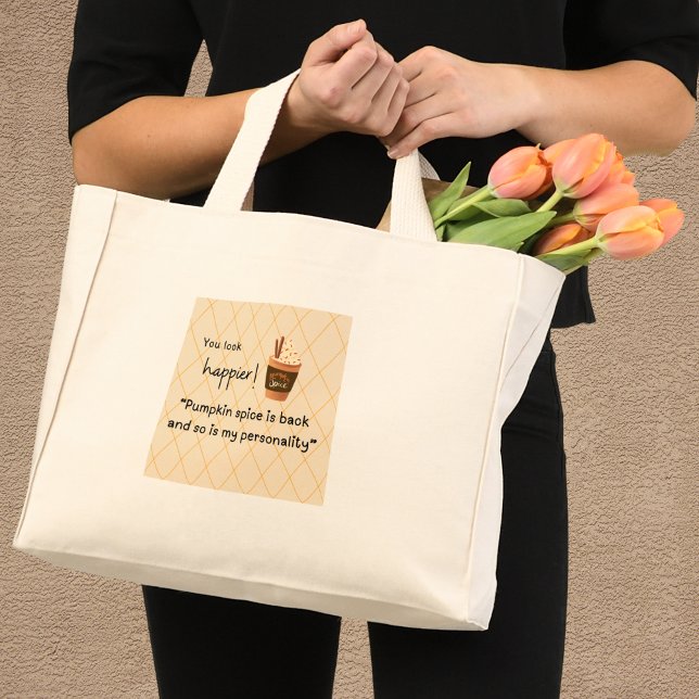 Bolsa Tote Mini Você parece mais feliz! Tempera de abóbora de volt (Criador carregado)