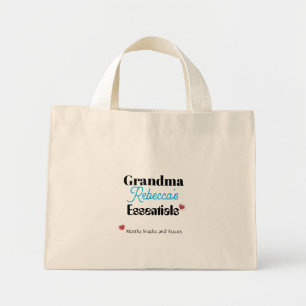 Bolsa Tote Mini Vovó Engraçada Essencial Principalmente Lanches e