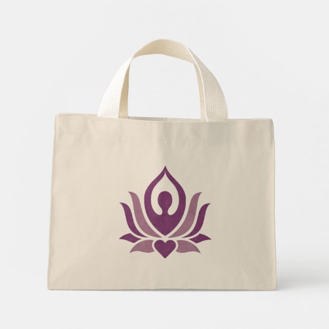 Bolsa Tote Mini Yoga pose imprimida pequeno saco (Verso)